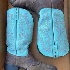 Justin Boots turquoise/brown Heeled Boots